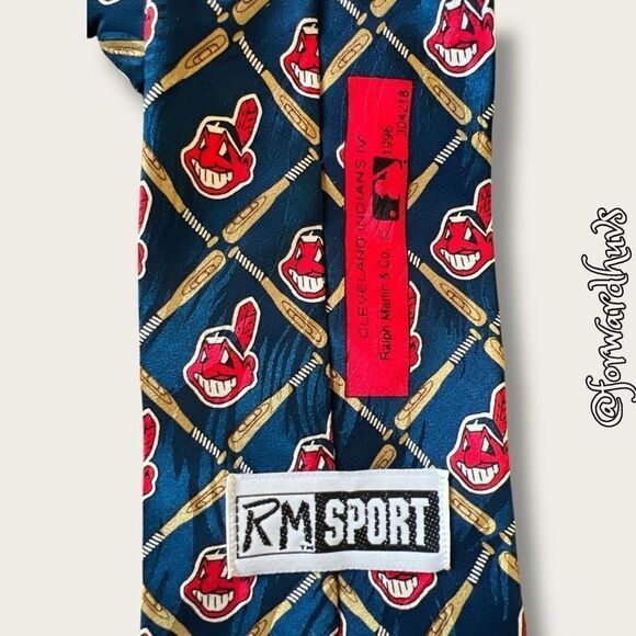 Vintage 1996 Cleveland Indians MLB Necktie by Ralph Martin & Company - Picture 5 of 8